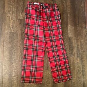 vintage Classic Red Plaid Women's Straight Leg Pants